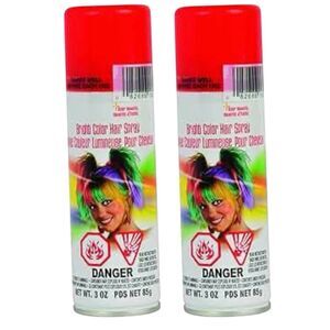 2 Rubie's Bright Color Hairspray Halloween Costume, Red 2 Oz. Each